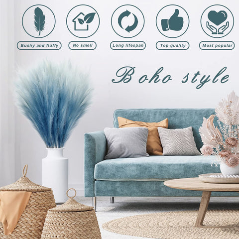 KALYLOC artificial pampas grass fills tall vases with fluffy texture