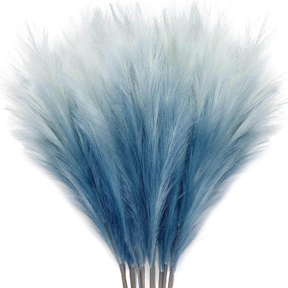 KALYLOC blue gradient pampas grass eight-piece set adds boho charm to living room decor