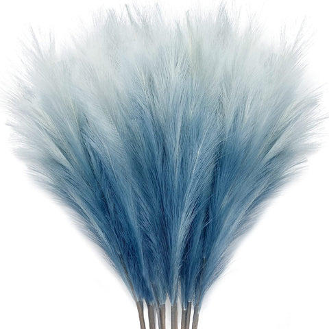 KALYLOC blue gradient pampas grass eight-piece set adds boho charm to living room decor