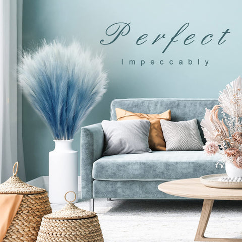 KALYLOC blue gradient pampas grass enhances elegant home or event styling