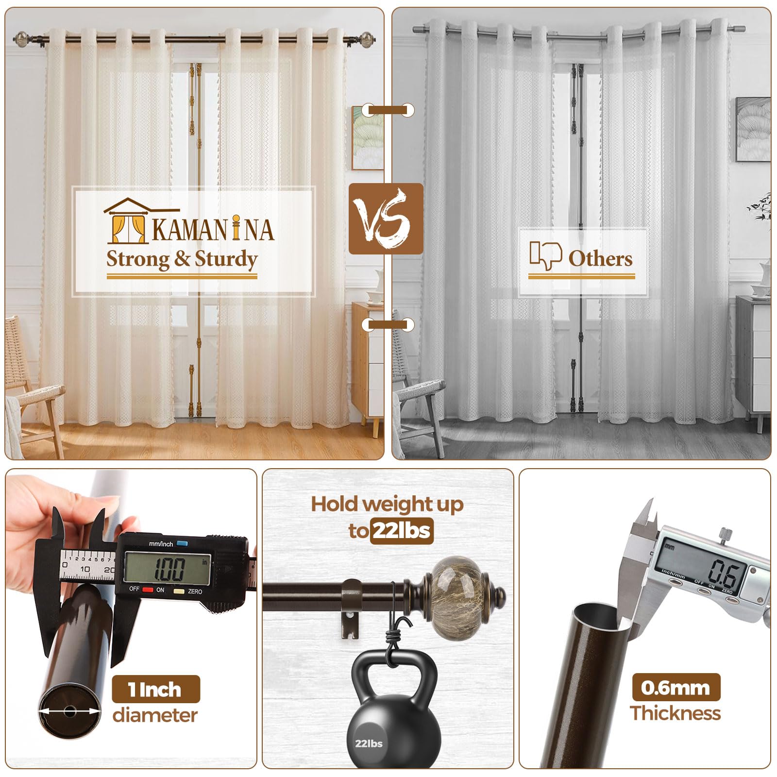 KAMANINA rod in a living room setup demonstrates refined drapery display