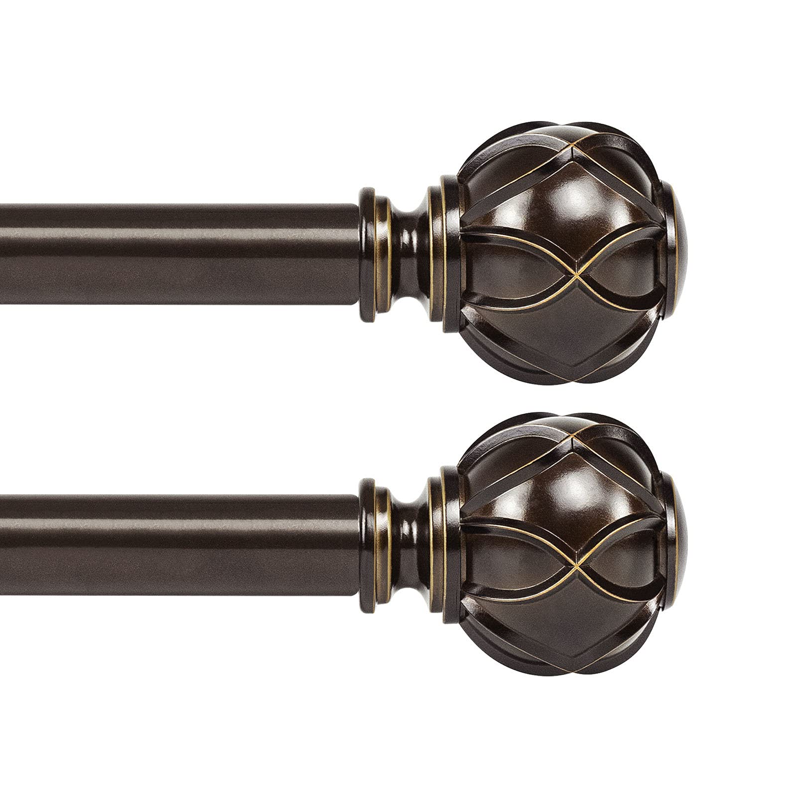KAMANINA 1-inch curtain rod extended to 28–48 inches for flexible window fit