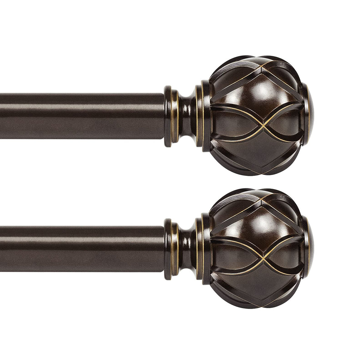 KAMANINA 1-inch curtain rod extended to 28–48 inches for flexible window fit