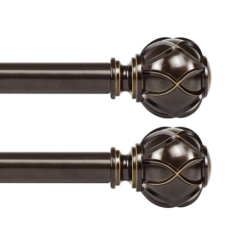 KAMANINA 1-inch curtain rod extended to 28–48 inches for flexible window fit