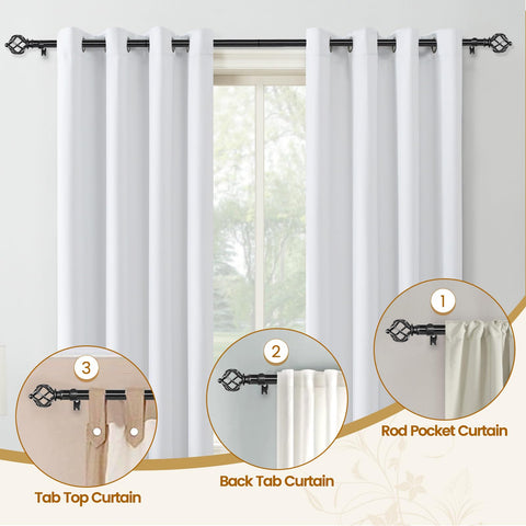 KAMANINA adjustable rod demonstrates wide 32-86 inch flexibility for various windows.