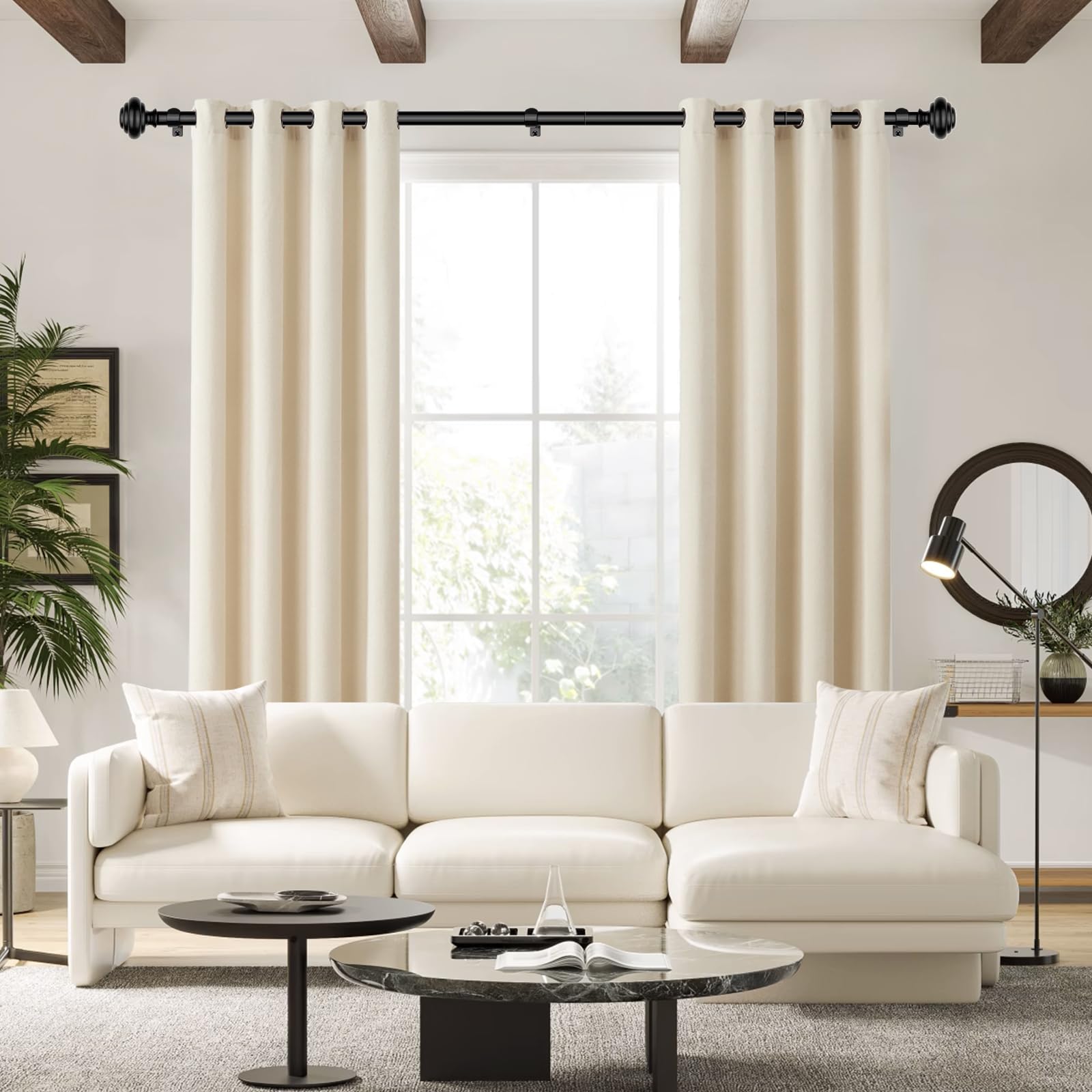 KAMANINA adjustable rod for 48 to 84 inch windows