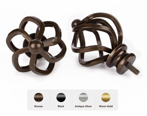 KAMANINA bronze curtain rod with easy-assembly system and brackets