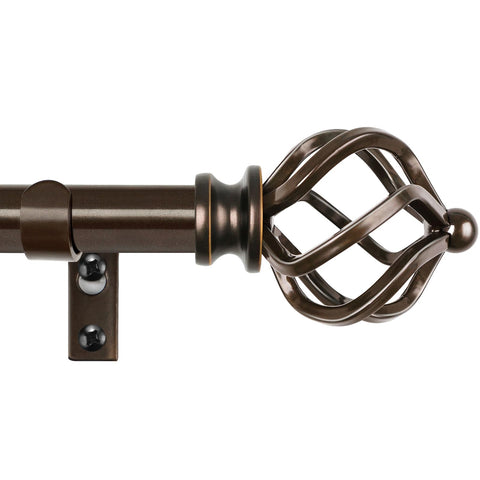 KAMANINA bronze curtain rod with telescoping length for flexible window sizing.