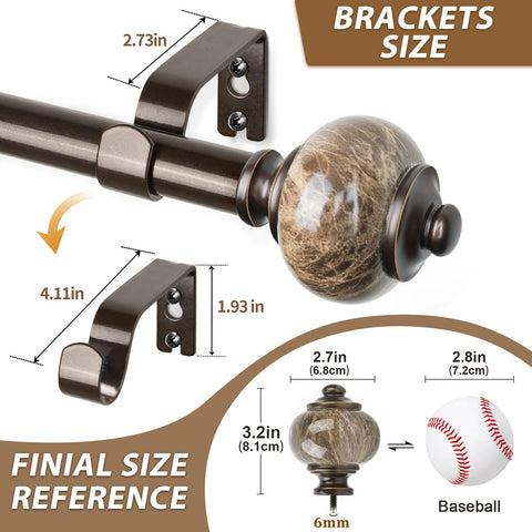 KAMANINA rod thickness 0.6mm supports curtains up to 22 lbs