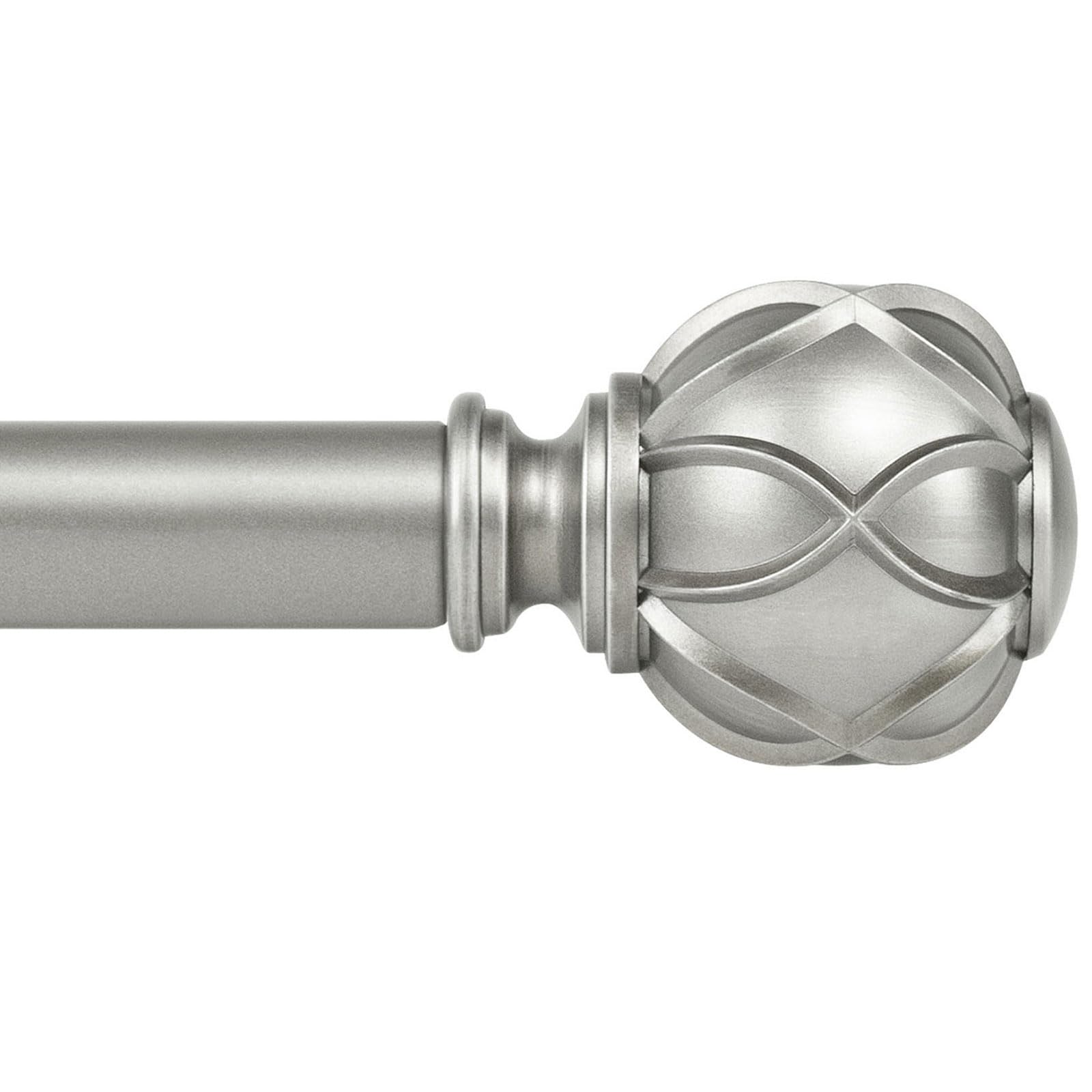 KAMANINA antique silver curtain rod with adjustable length for versatile window styling.