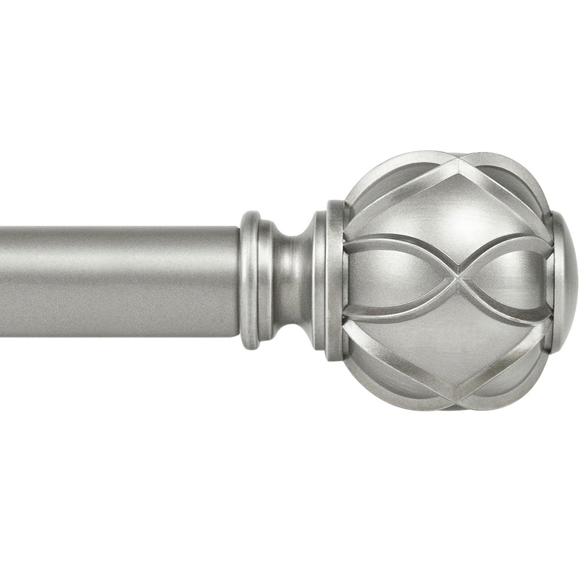 KAMANINA antique silver curtain rod with adjustable length for versatile window styling.