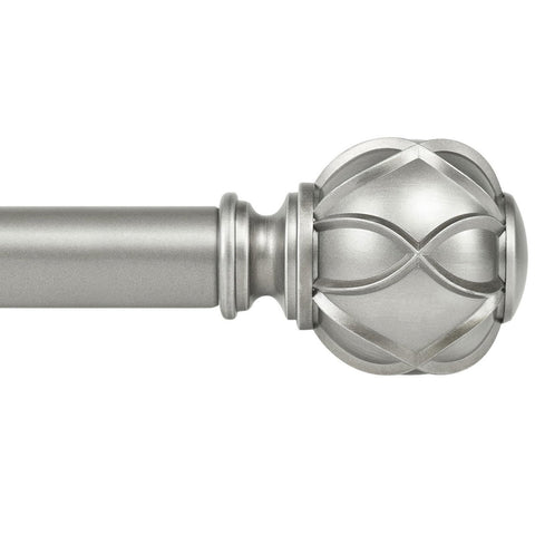 KAMANINA antique silver curtain rod with adjustable length for versatile window styling.