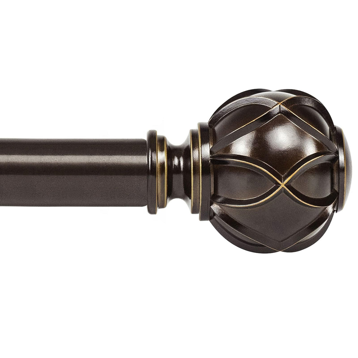 KAMANINA adjustable curtain rod extends 32–144 inches for flexible window sizing.