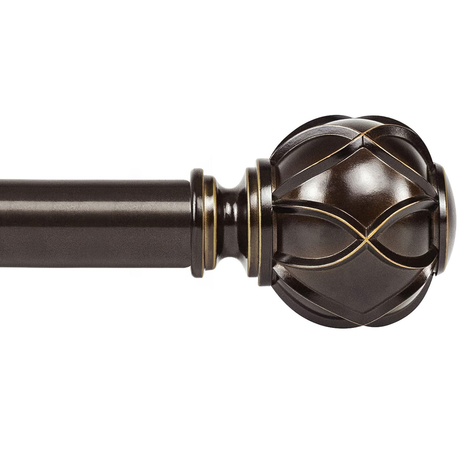 KAMANINA antique bronze curtain rod with netted texture finials for a refined look