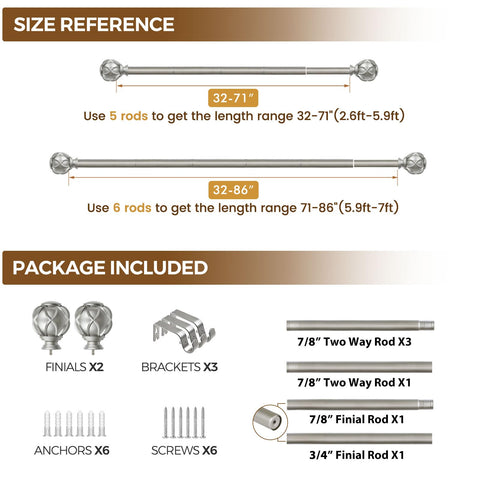 KAMANINA complete curtain rod set arrives ready for a tidy, stylish setup.