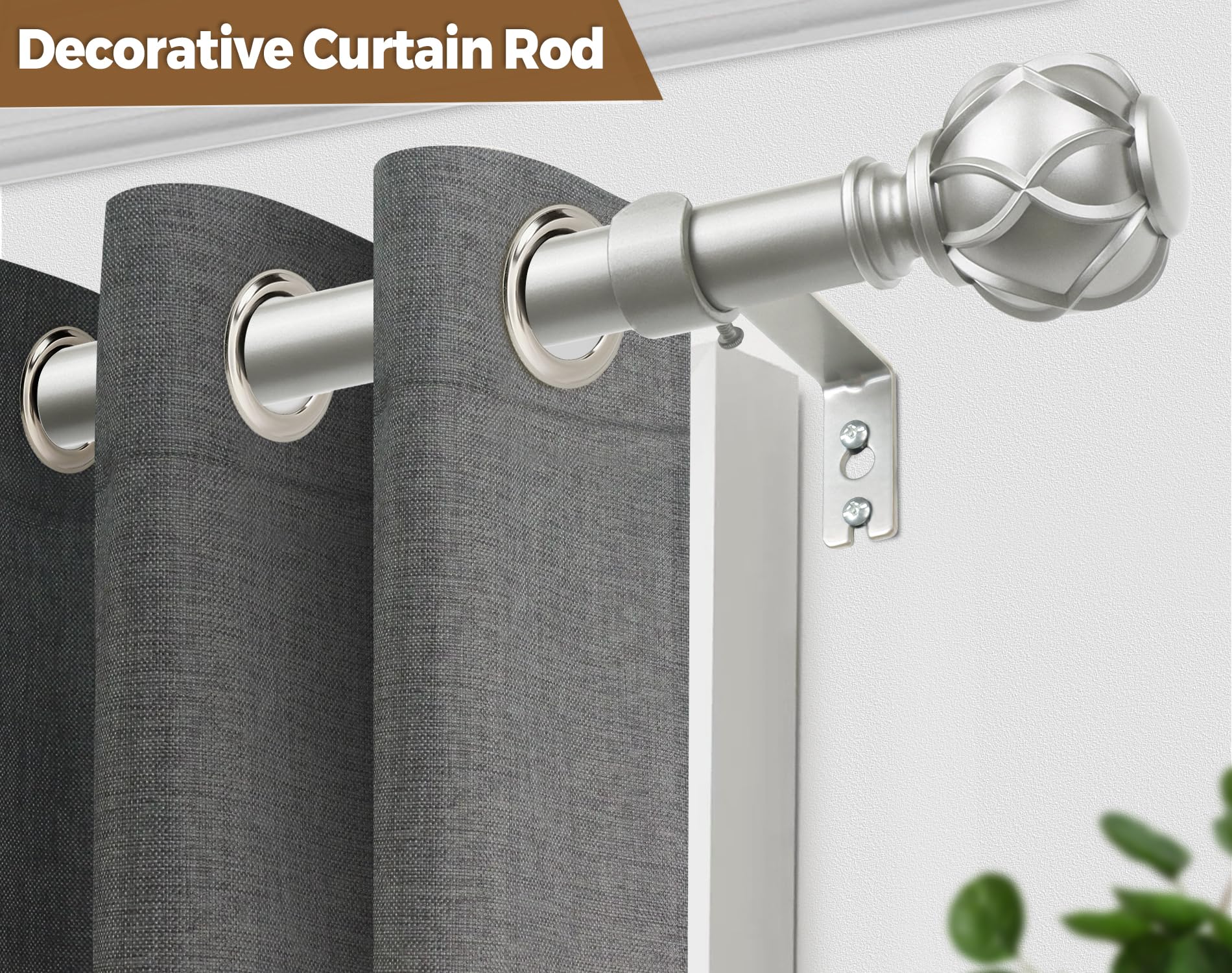 KAMANINA heavy-duty metal construction supports up to 22 pounds of drapes.