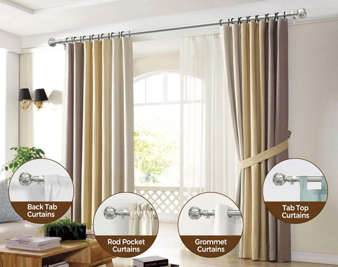KAMANINA netted texture finials add decorative flair to window treatments.