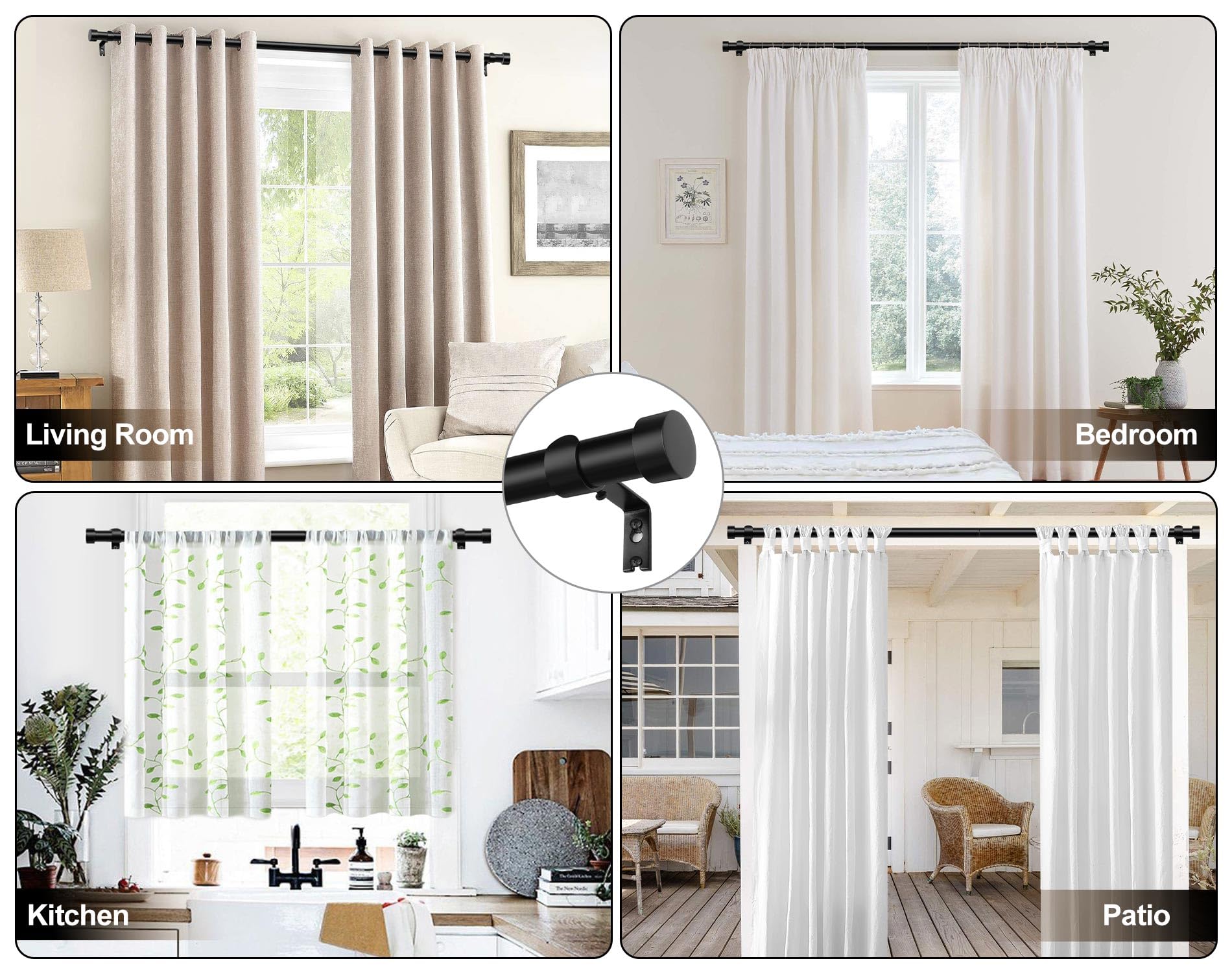 Kamanina 2-pack black finish detail with sleek modern look.