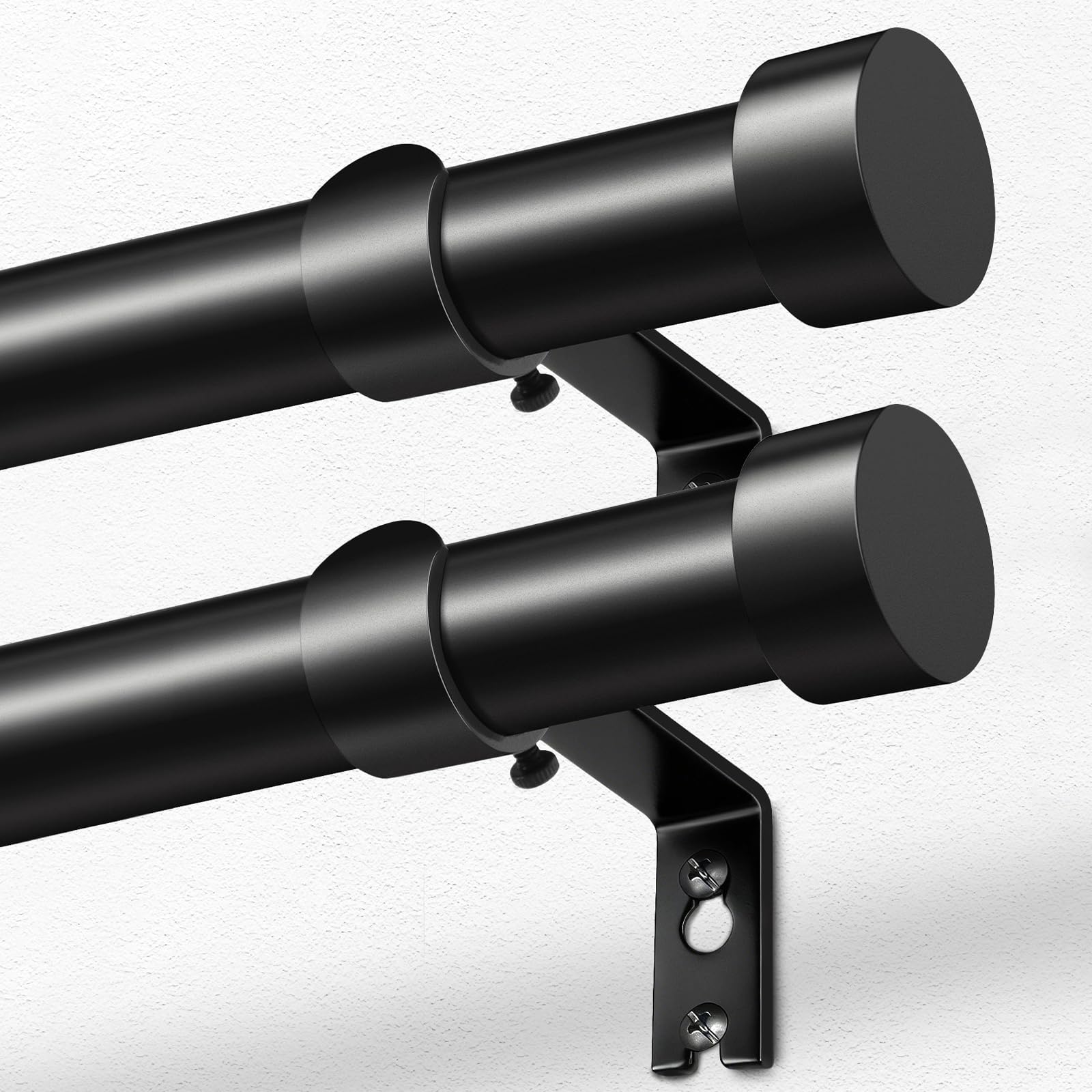 Kamanina 2-pack curtain rods product shot with adjustable length for versatile windows.