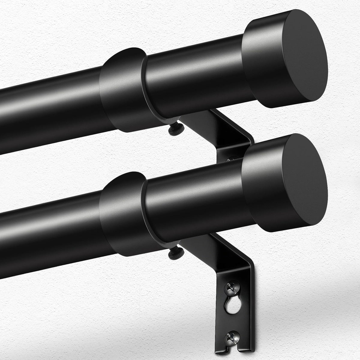 Kamanina 2-pack curtain rods product shot with adjustable length for versatile windows.
