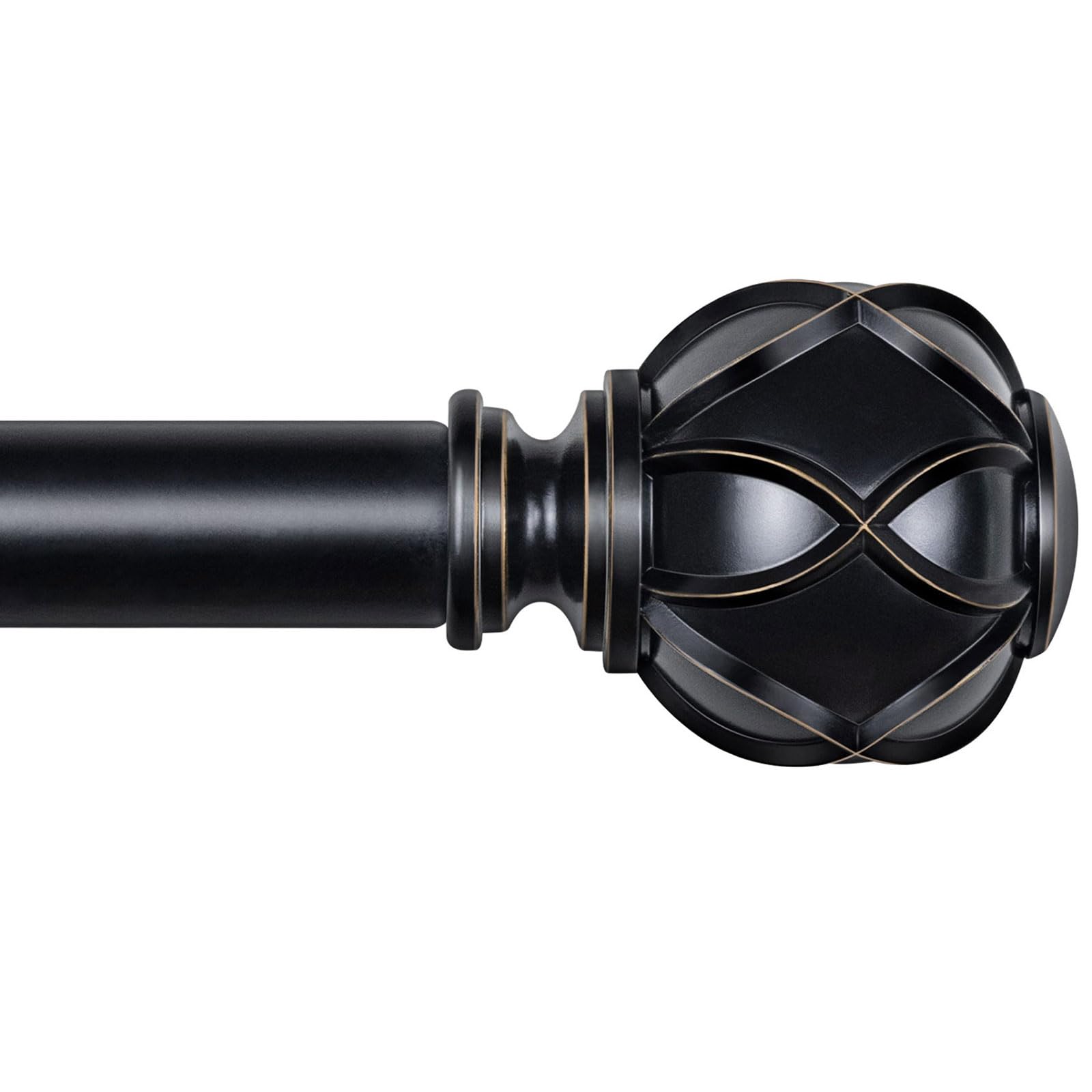 KAMANINA curtain rods extended to fit 32–86 inches for versatile window sizing.