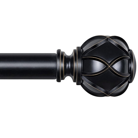 KAMANINA curtain rods extended to fit 32–86 inches for versatile window sizing.