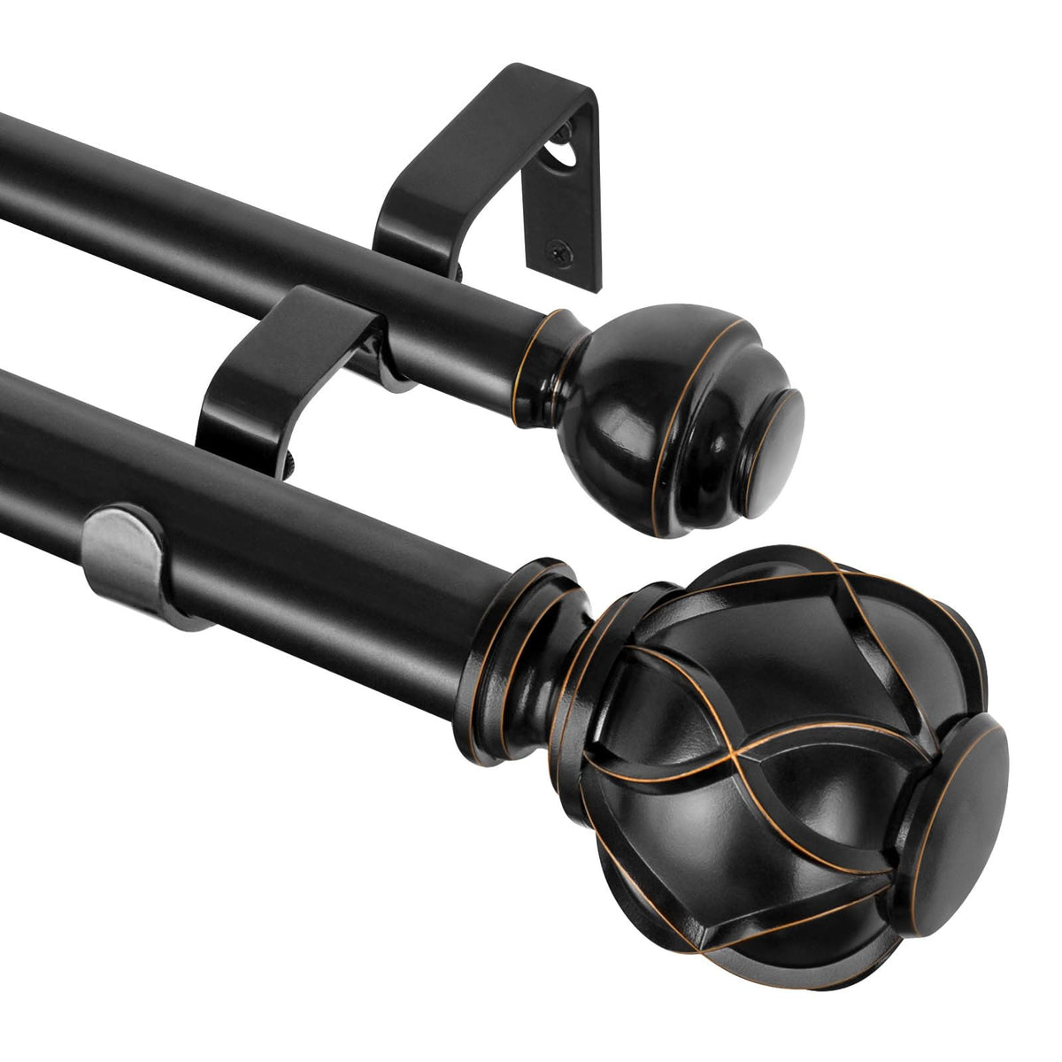 KAMANINA front rod 1 inch extended for wide windows, sturdy support.