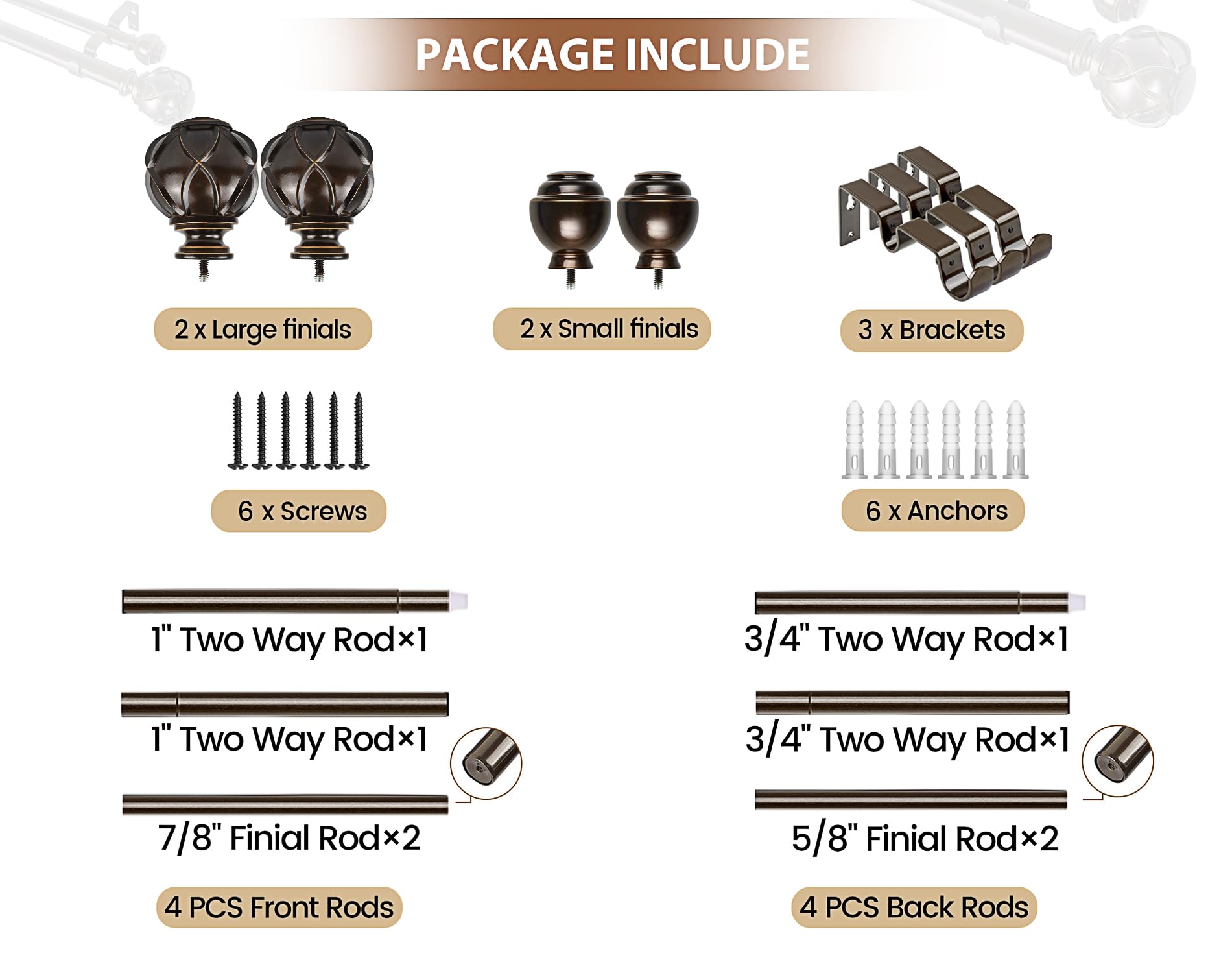 KAMANINA heavy-duty design handles up to 30 lb with confidence.