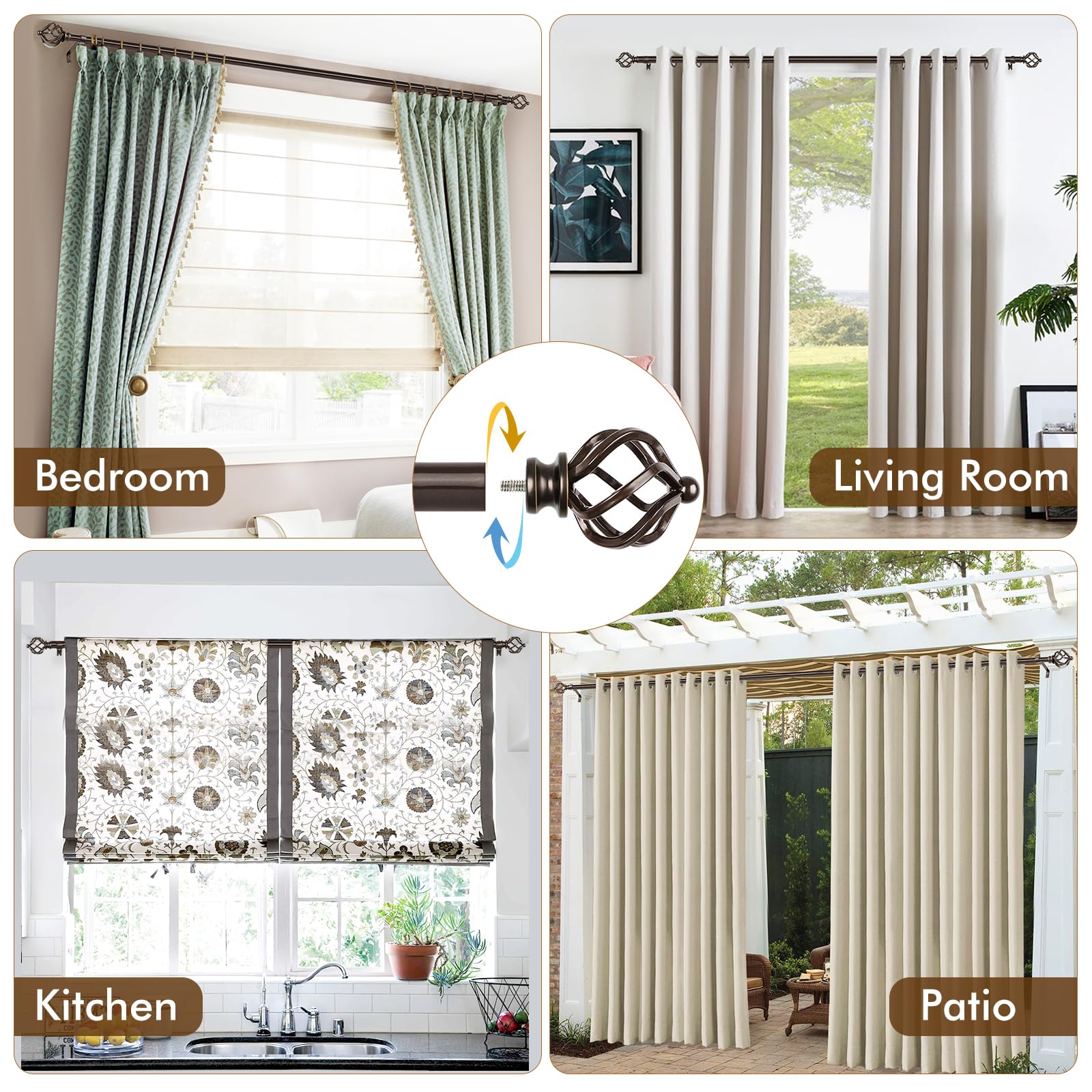 KAMANINA curtain rod suitable for indoor and outdoor use