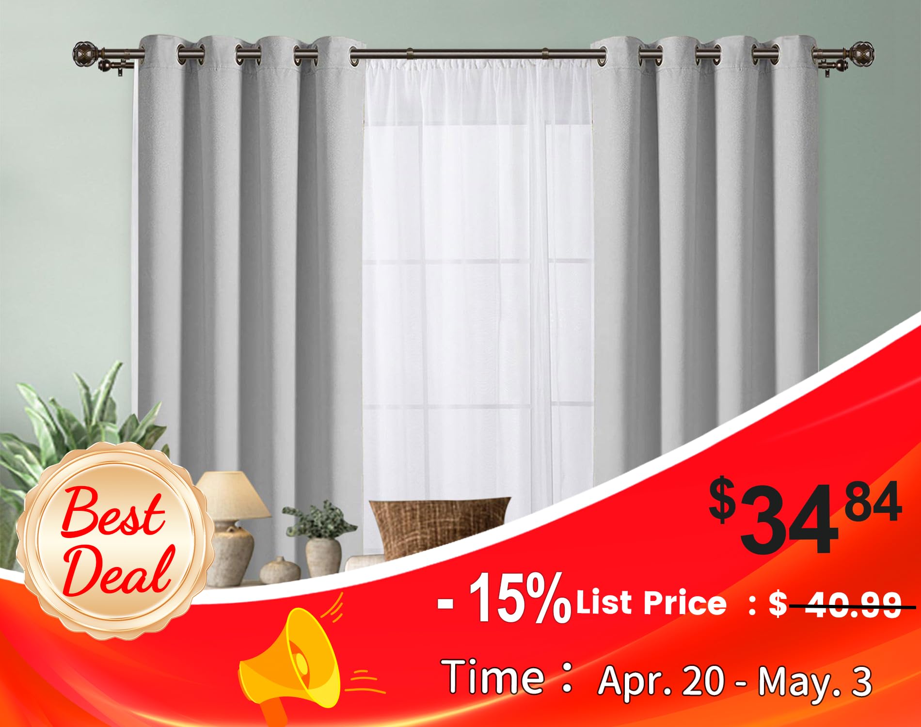 KAMANINA netted texture finial front adds subtle elegance to windows.