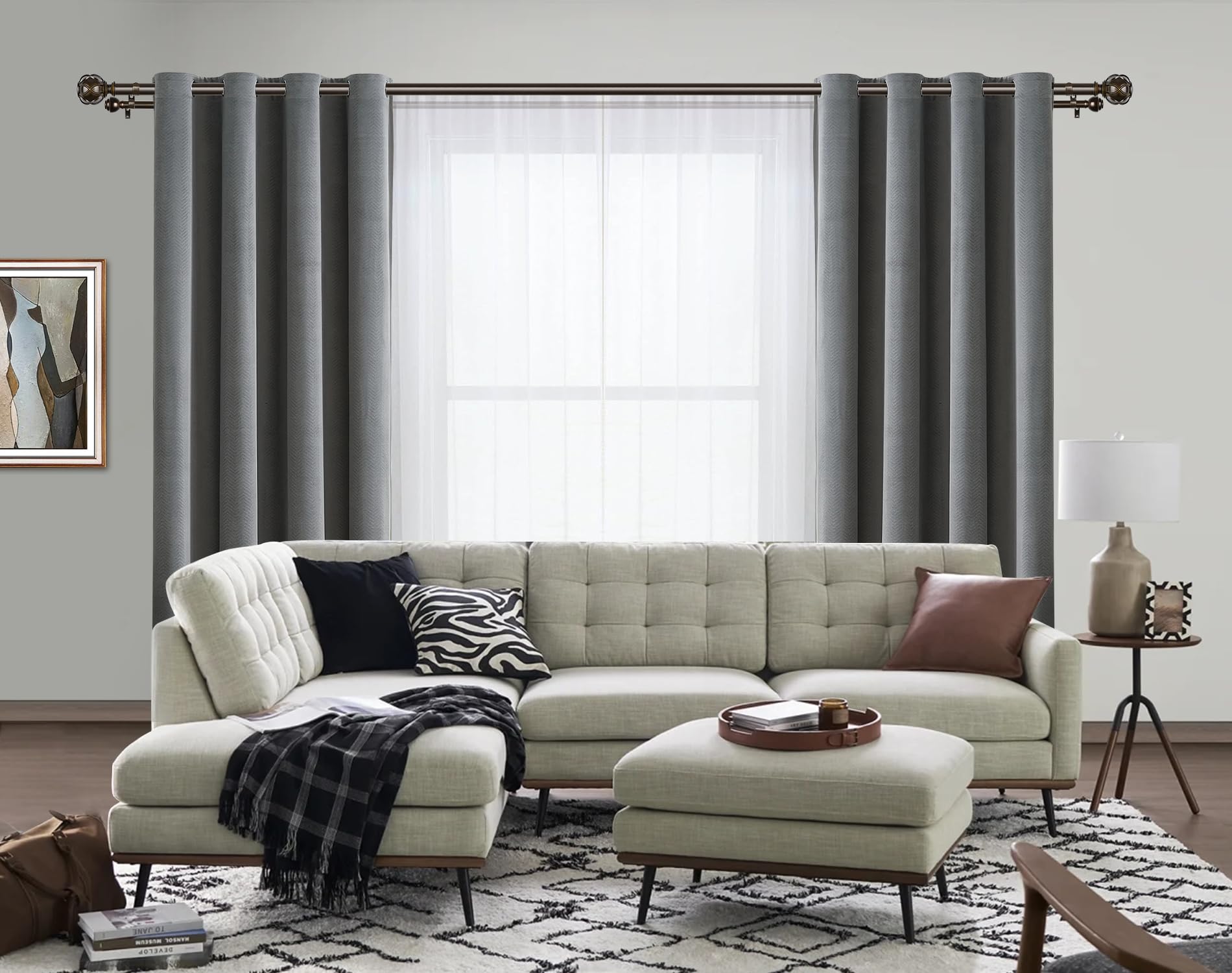 KAMANINA netted-textured front finial adds elegant detail.