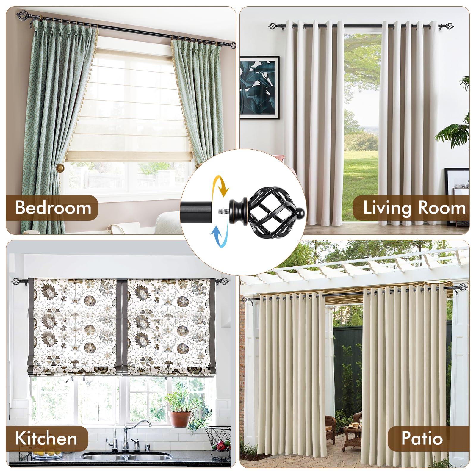 KAMANINA outer rod 3/4 inch diameter emphasizes sturdy support.