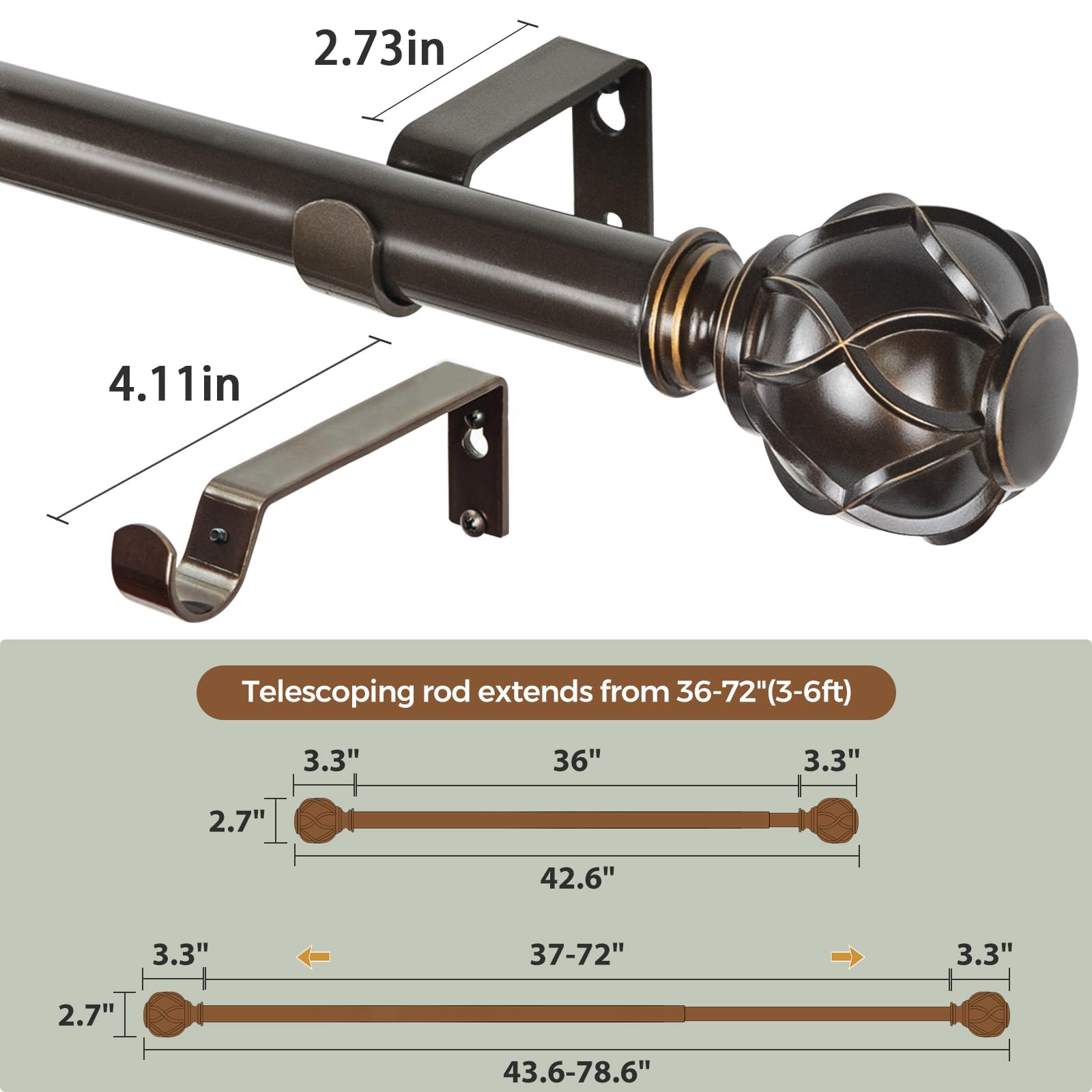 KAMANINA rod supports up to 30 pounds of curtains