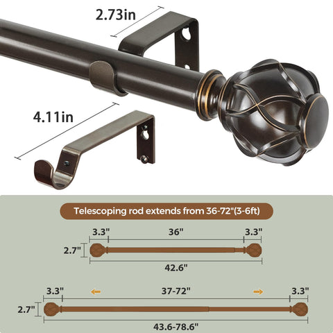 KAMANINA rod supports up to 30 pounds of curtains