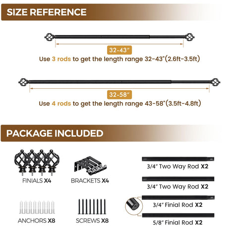 KAMANINA supports sheer to heavy drapes for living rooms and bedrooms.