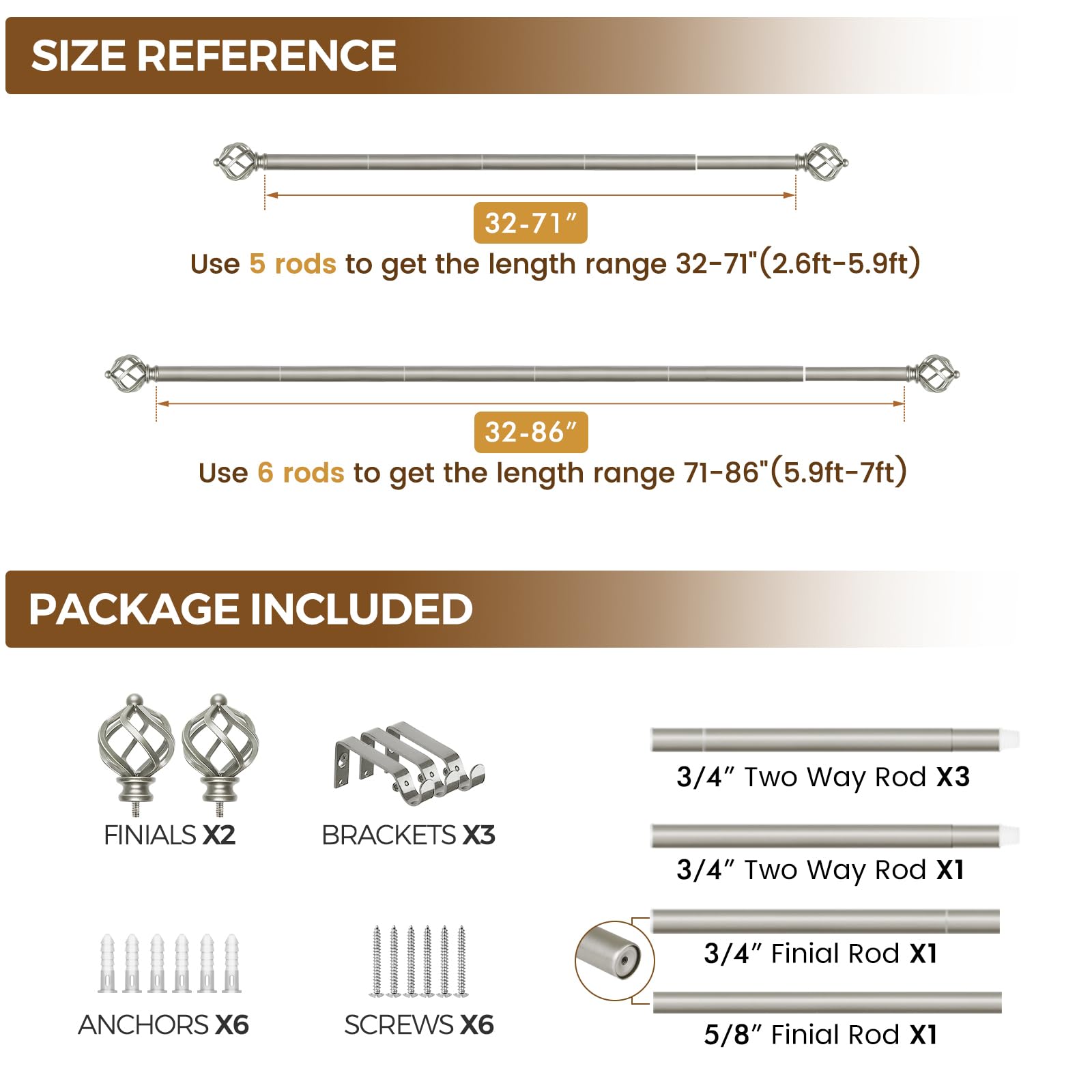KAMANINA installation hardware and step-by-step guide for DIY mounting.