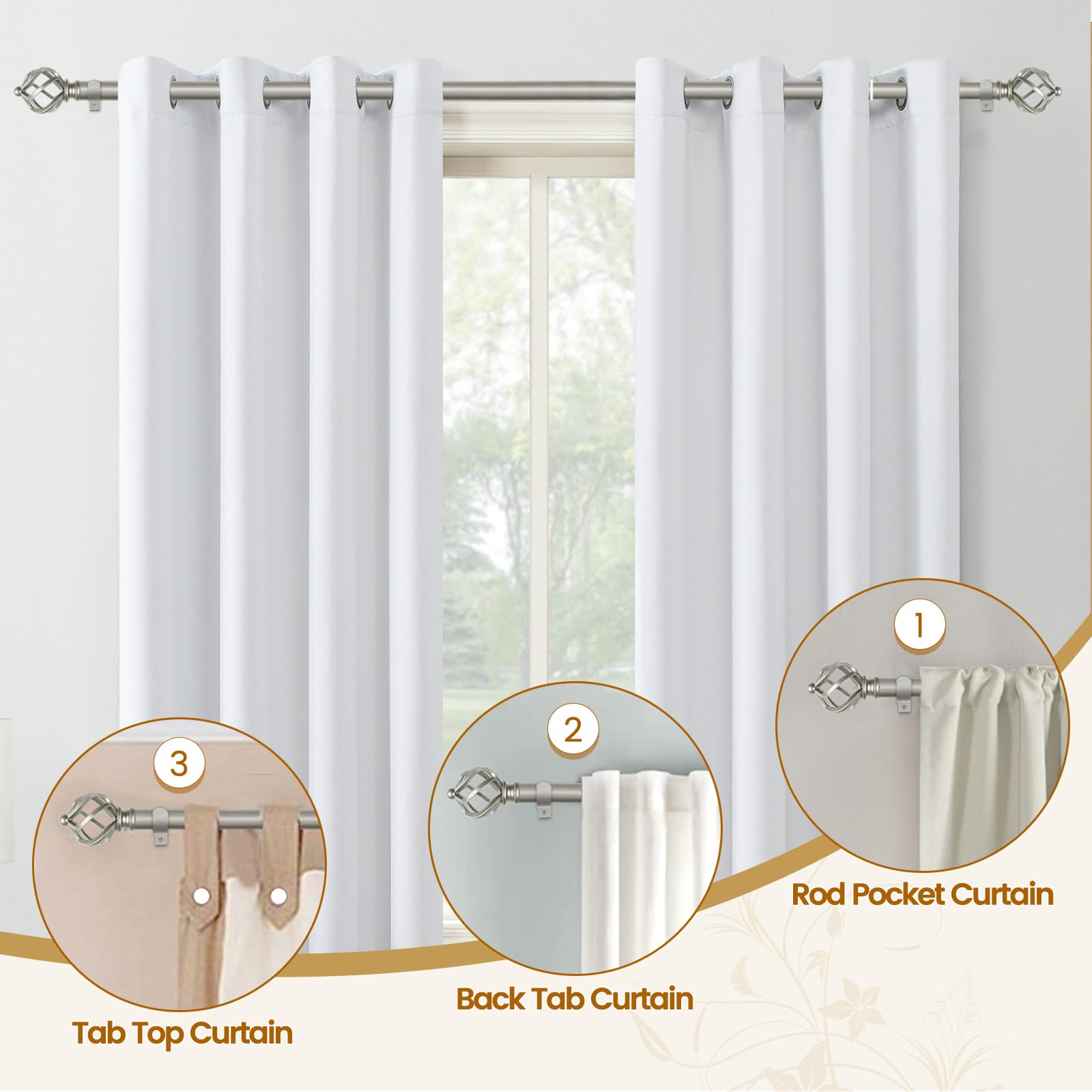 KAMANINA curtain rod mounted on wall with brackets for secure installation.