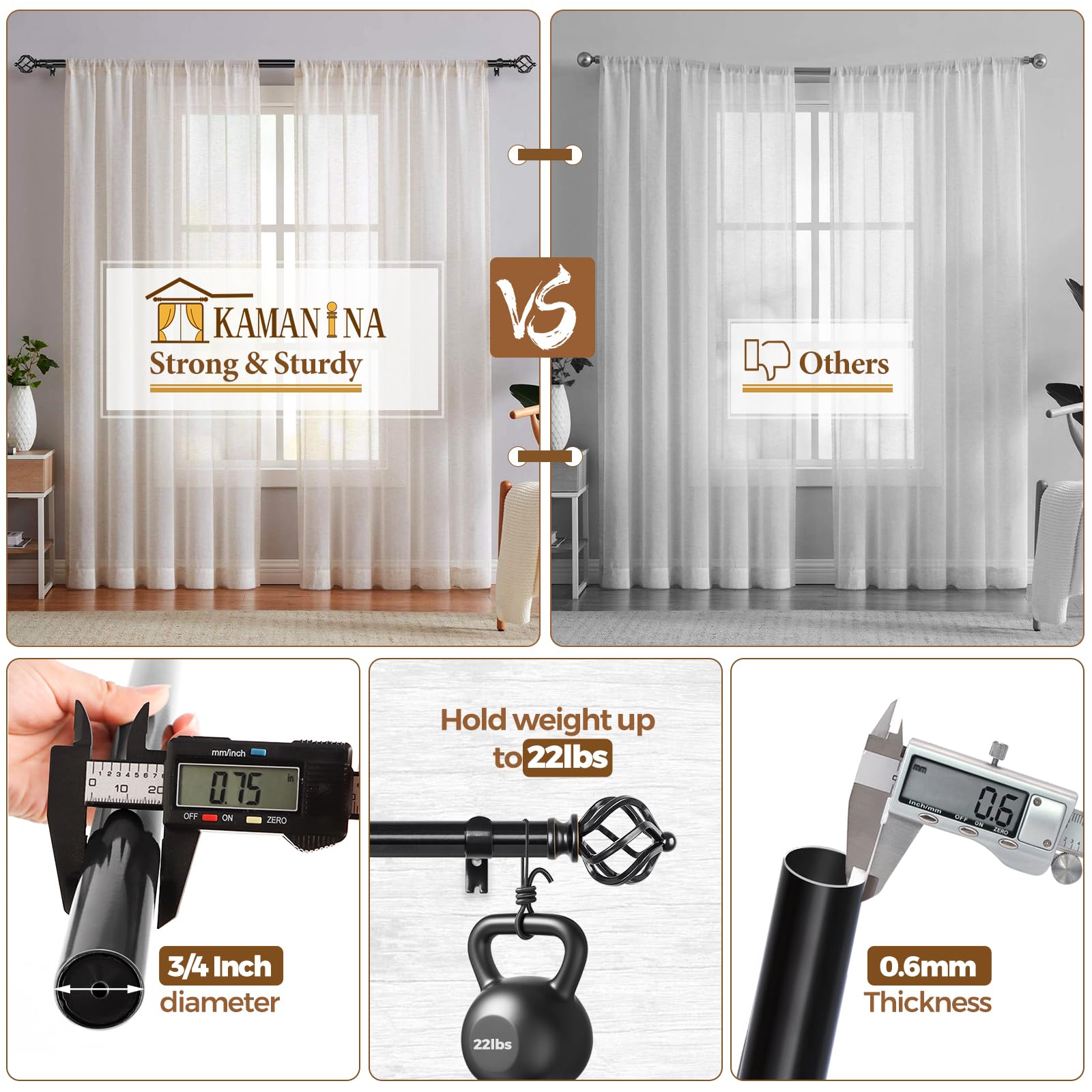 KAMANINA sleek black finish complements multiple room styles.