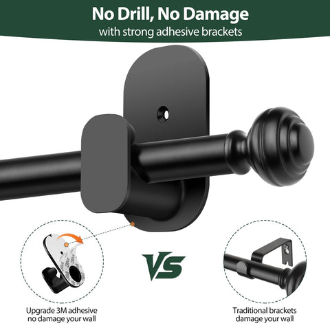 Telescoping KAMANINA rod extended from 32 to 58 inches.
