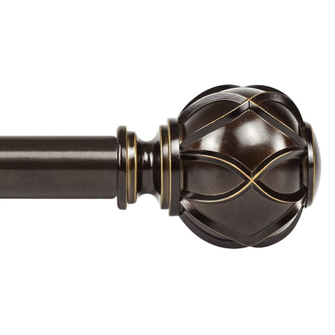 KAMANINA telescoping curtain rod extended for adjustable window width