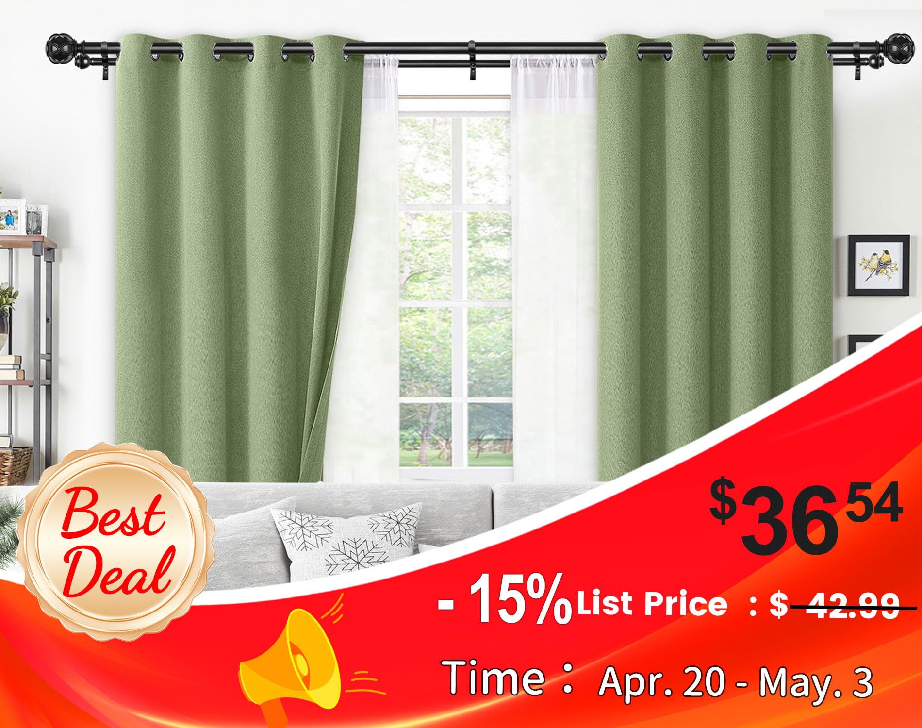 KAMANINA telescoping system extended to 144 inches for large windows
