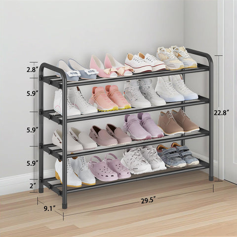 KANAV free-standing stainless steel construction provides durable, stable shoe organization.