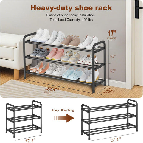 KANAV stainless steel freestanding shoe rack offers durable organization