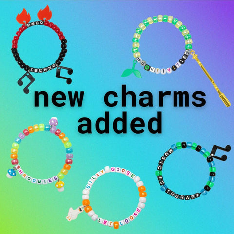 KANDI BAR party-hard charms add personality to any kandi pack.