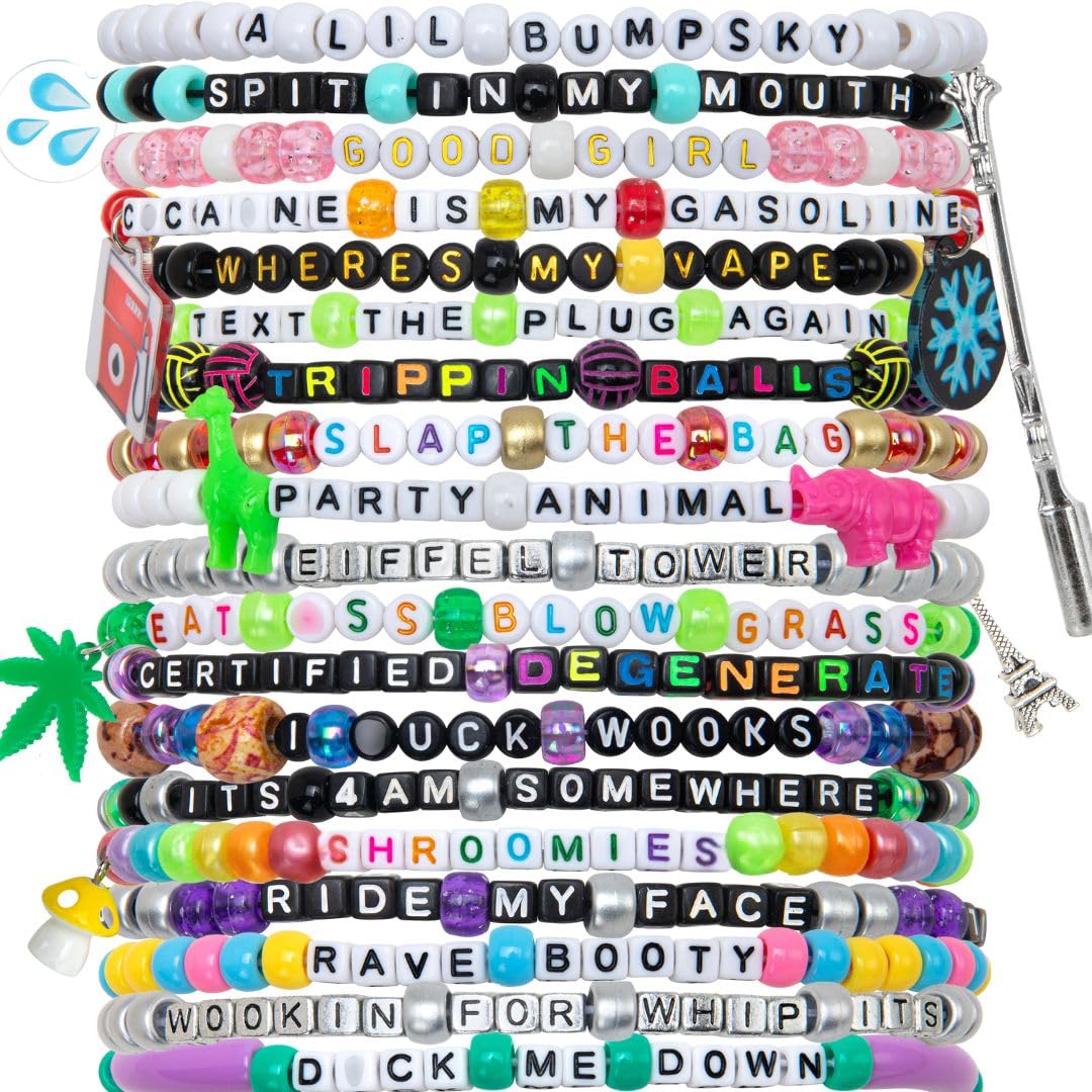 KANDI BAR party-hard rave bracelets in bold colors for festival gifting.