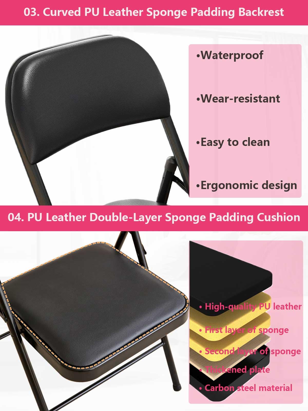 KAOCHA stackable steel chair saves space during events.