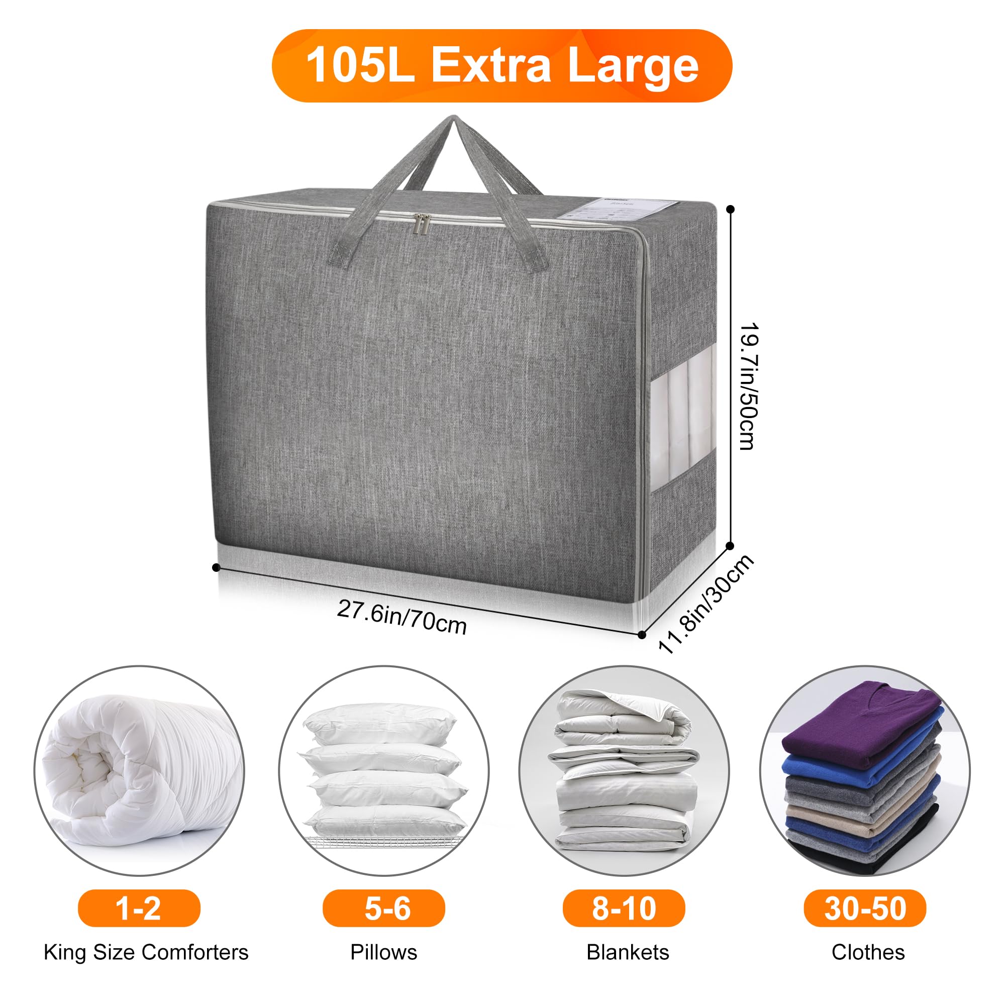 Karceyworth clear window bag for quick viewing contents.