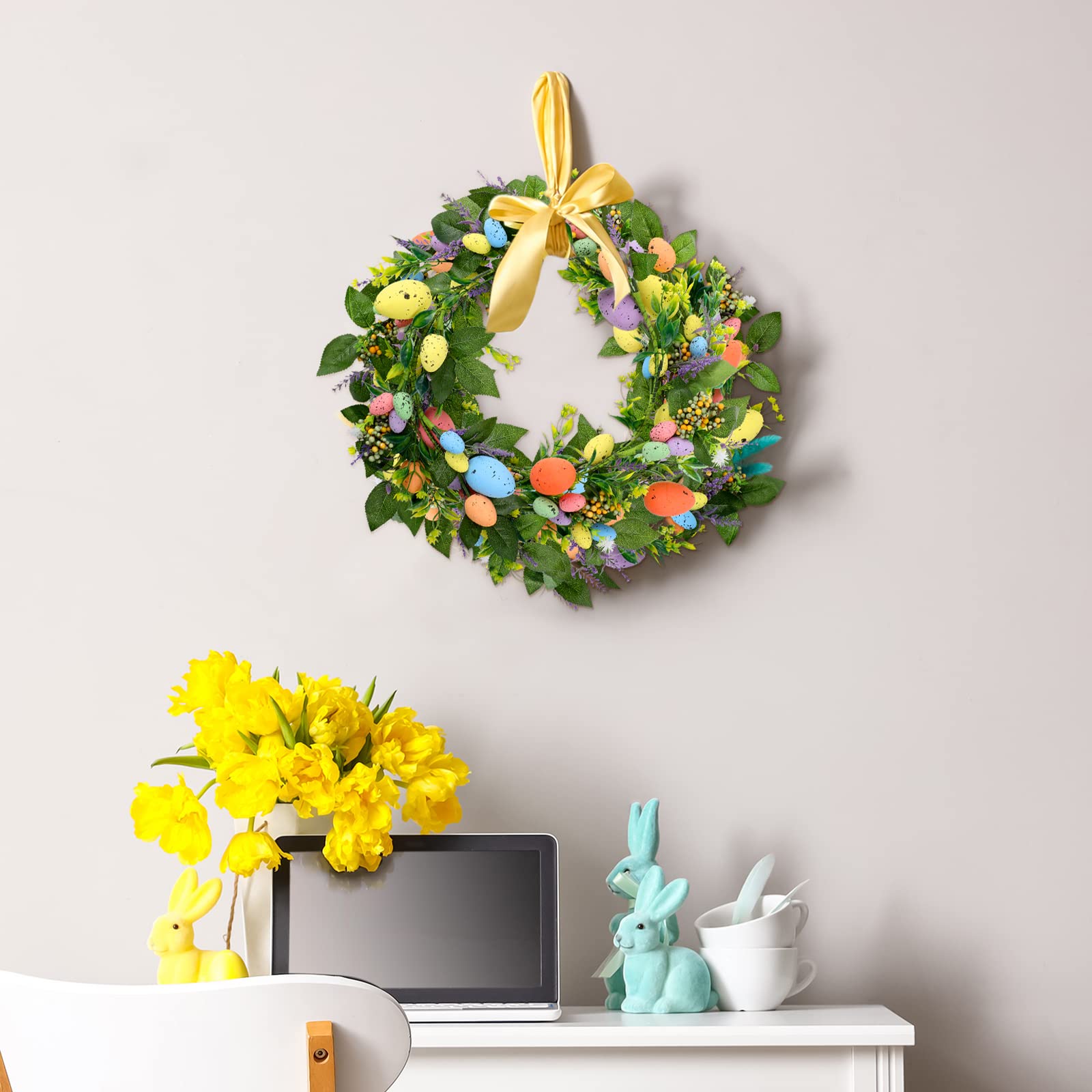 Karenhi colorful egg garland used for versatile spring decorating