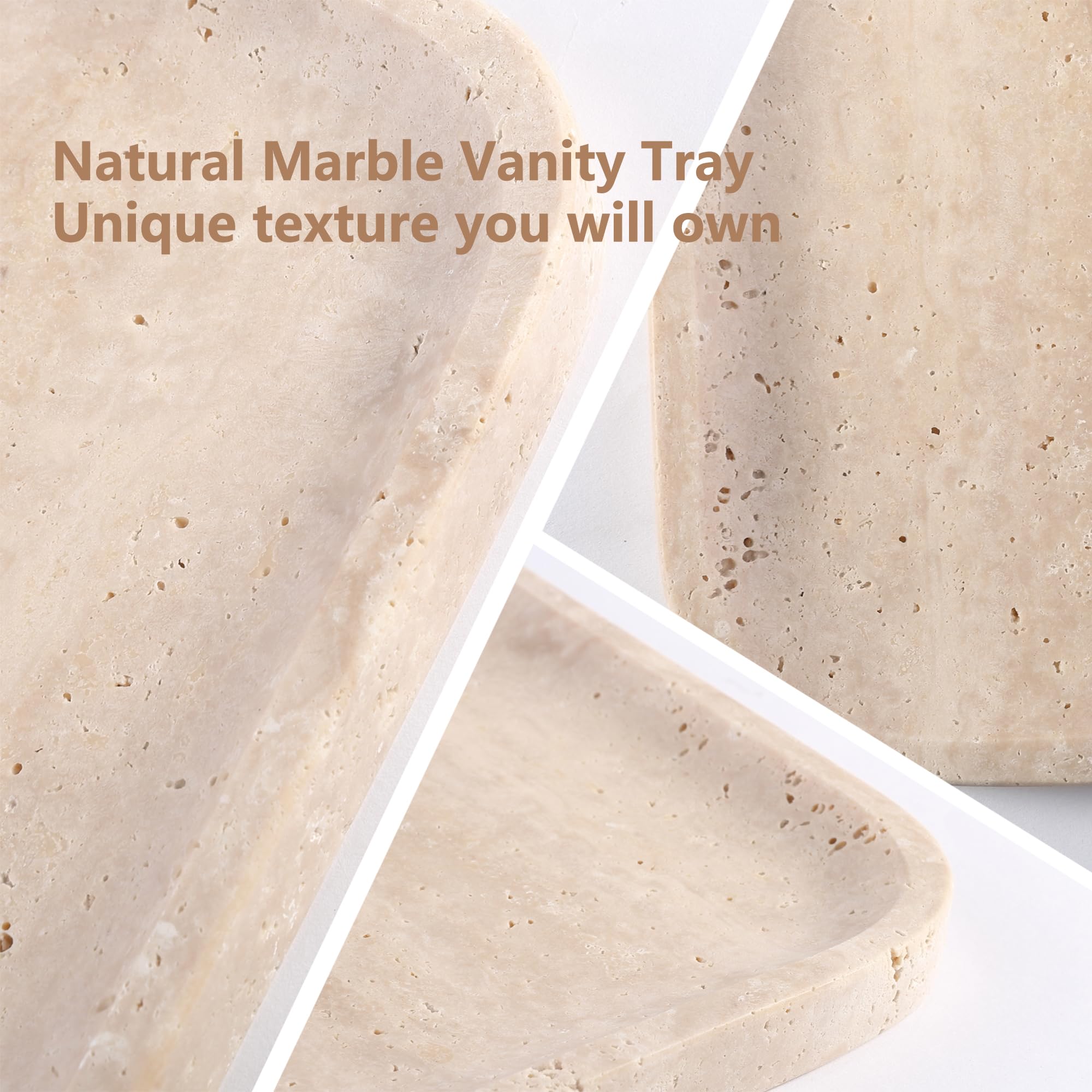 Karibiber beige marble tray decor enhances tables with natural pattern.