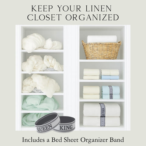 KARISSA MAE corner straps keep the fitted sheet in place